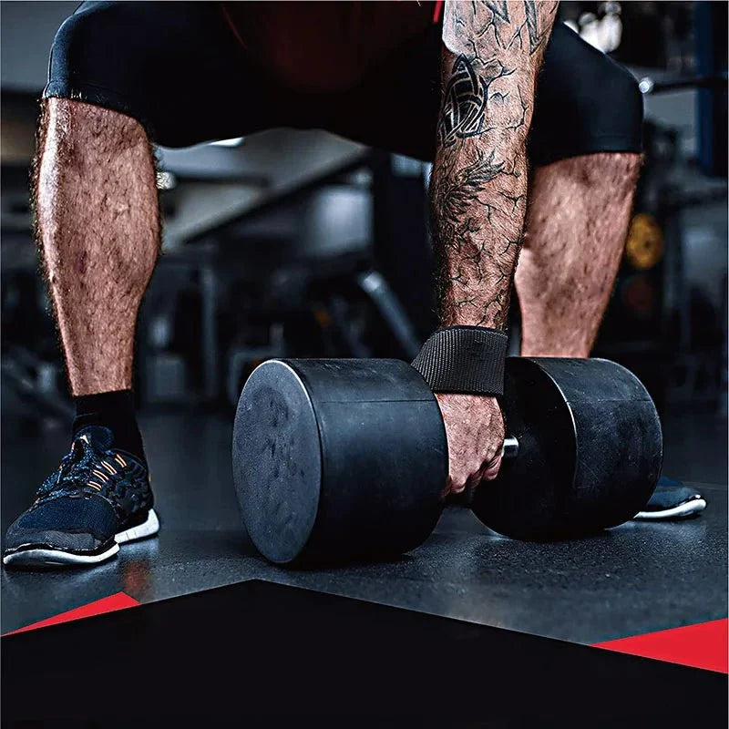 Non-Slip Gym Wrist Straps – Dumbbell Lifting Wraps