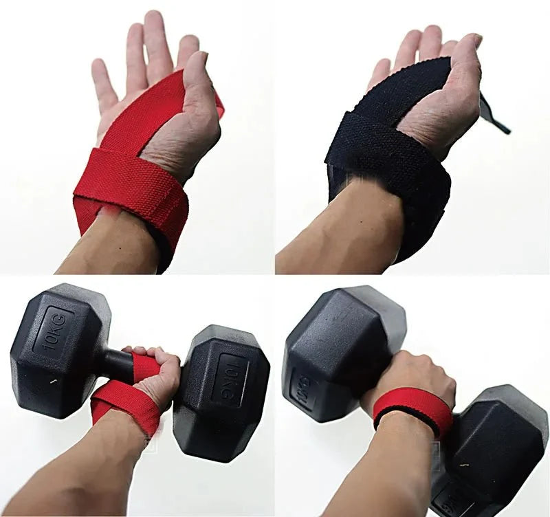 Non-Slip Gym Wrist Straps – Dumbbell Lifting Wraps