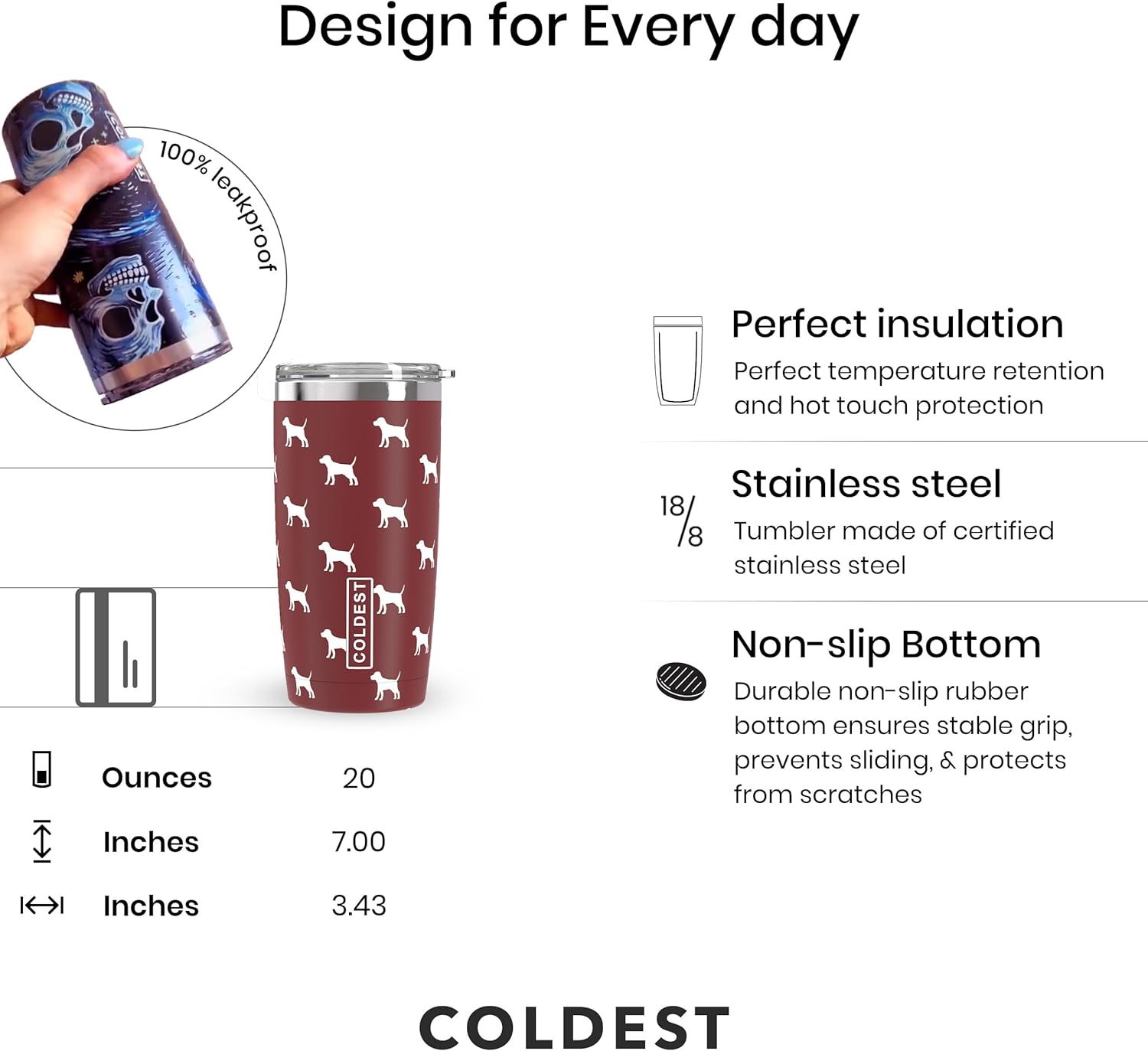 Coldest 20 oz Insulated Tumbler