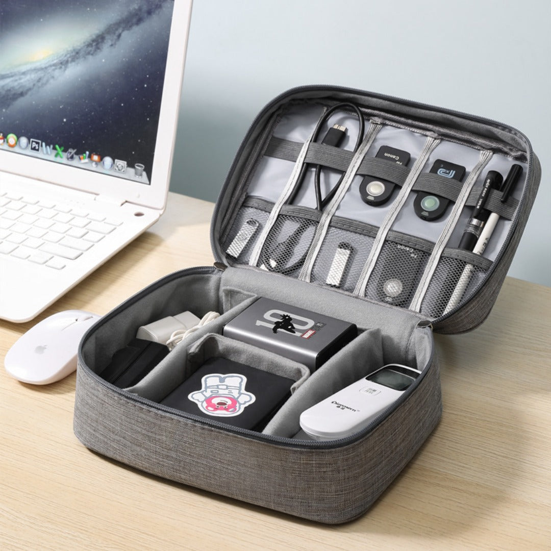 Grid tech organizer bag for cables and accessories