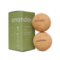 Two cork massage balls from Motion Supply.