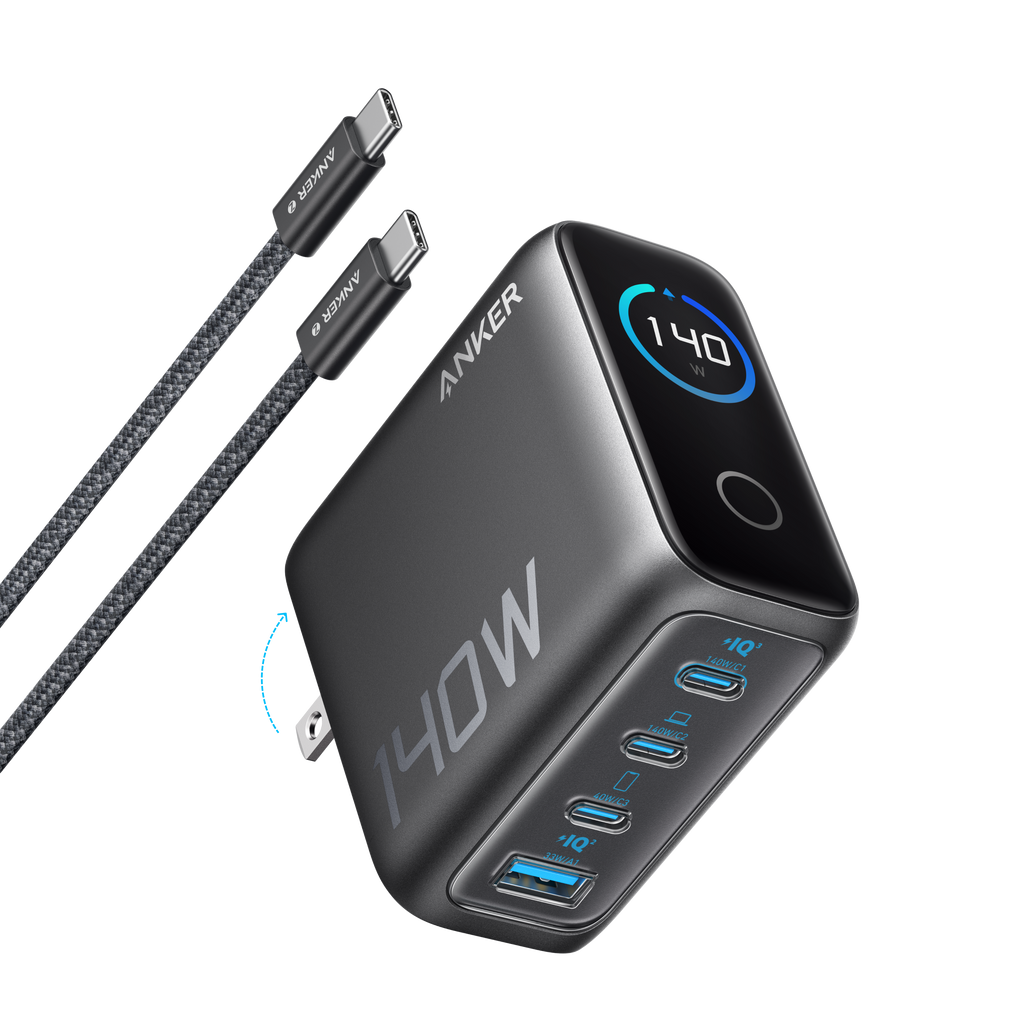 Anker 140W four-port wall charger with USB-C cable