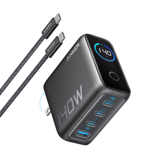 Anker 140W four-port wall charger with USB-C cable