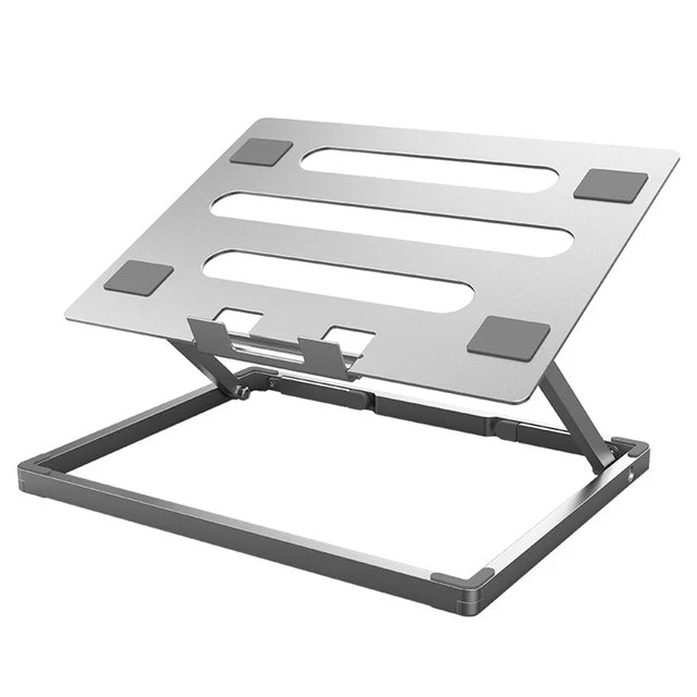 Silver foldable aluminum laptop stand