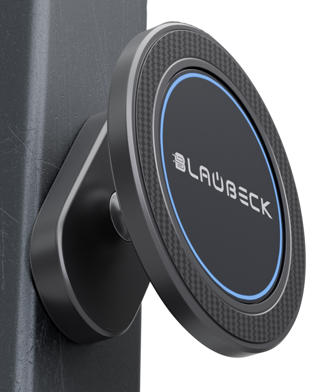 Magnetic gym phone holder mounted to steel exercise equipment.