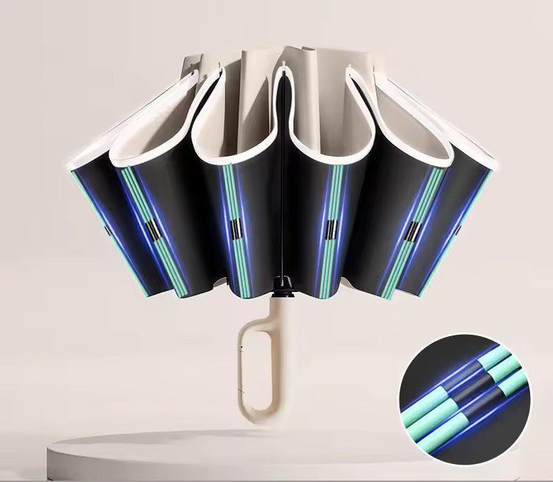 StormGuard Reverse Fold Umbrella | Windproof & UV Protection Travel Companion