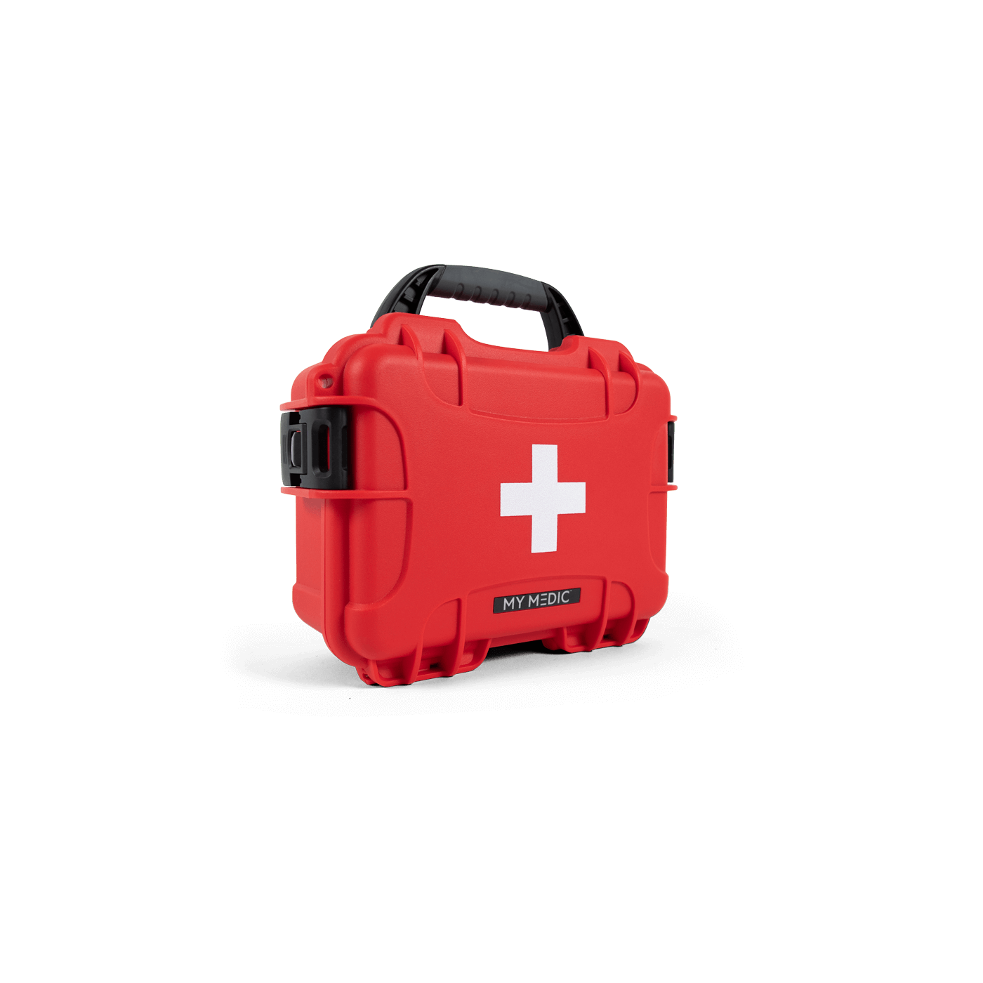 Red MyFAK Mini Pro first aid kit in a protective case.