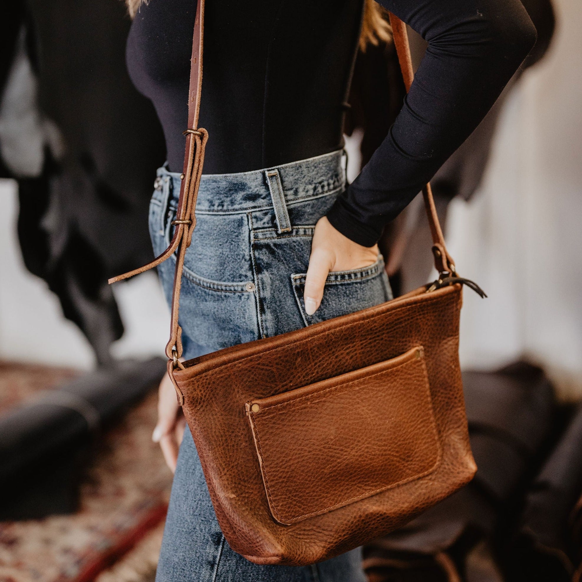 USA-Made Leather Field Bag