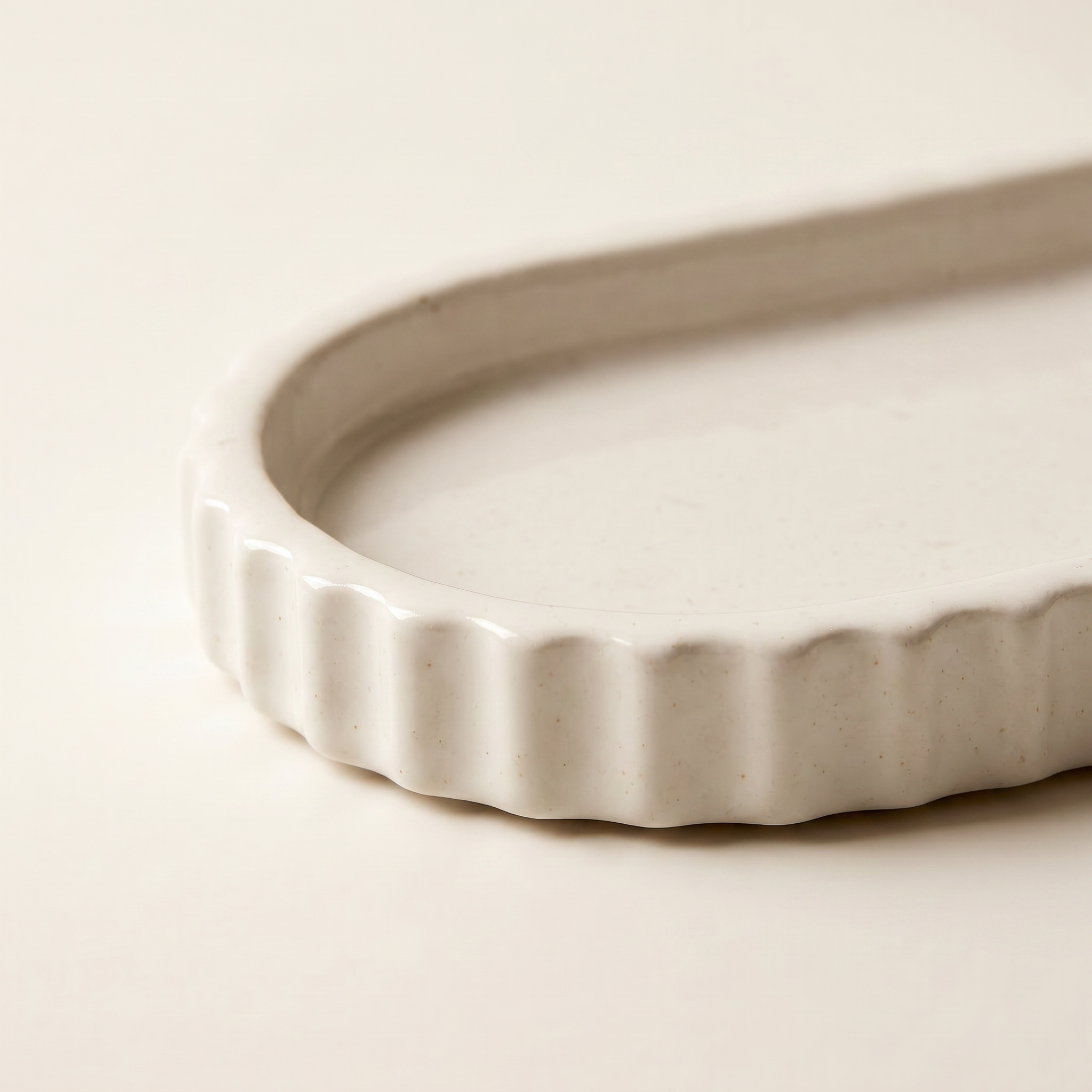 Scalloped Oblong Catchall Tray - Gypsum White
