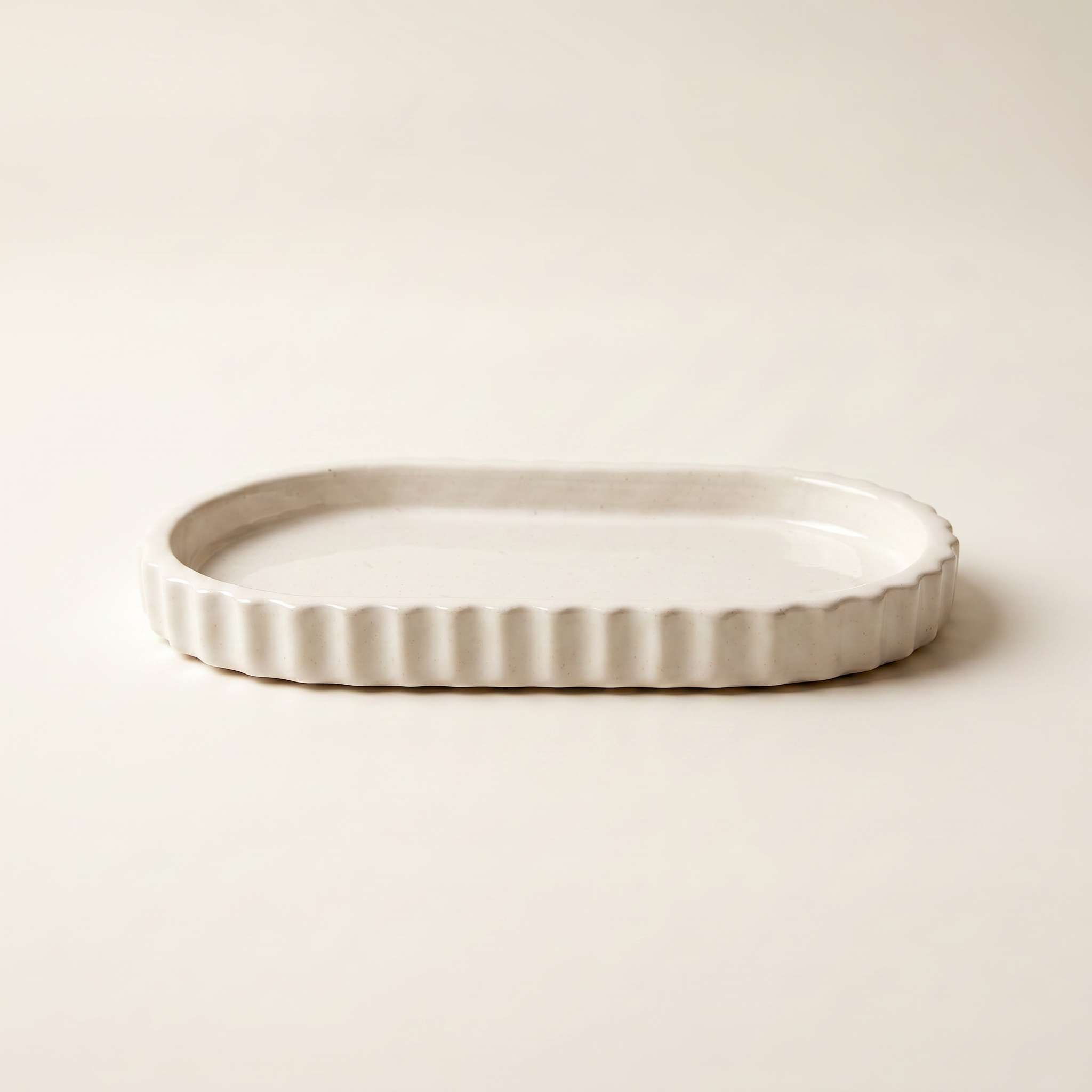Scalloped Oblong Catchall Tray - Gypsum White